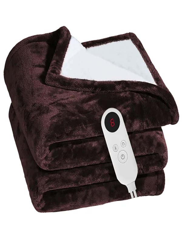 59x50in Electric Heated Flannel Throw Blanket with 6 Heat Settings