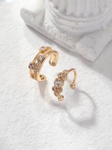 2-6 piezas Pendientes de clip dorados de lujo con piedra de circonita de cobre para mujeres, joyería para uso diario, citas, fiestas