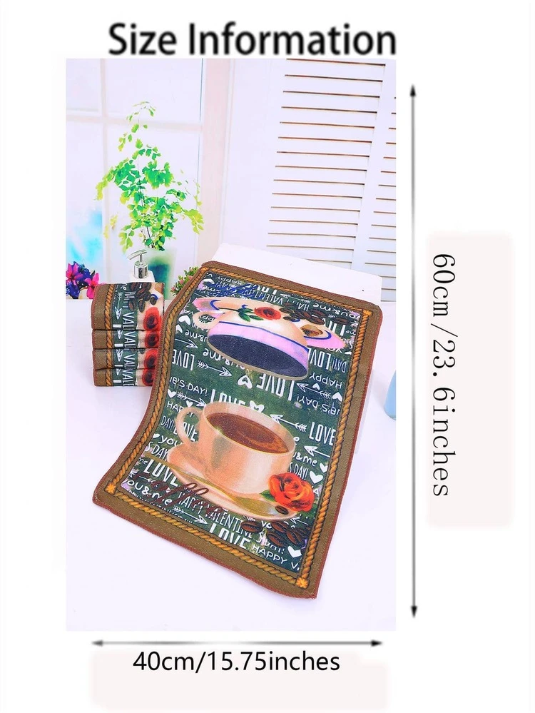 1 ชิ้น กาต้มน้ำ ลวดลาย ทันสมัย โพลีเอสเตอร์ เสื่อชา สำหรับ ครัว - สีเหลือง - ดู 4