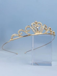 1 Máy Tính Nữ Kim Cương Giả Thiết Kế Vương Miện Cô Dâu Quyến Rũ Dây Đội Đầu Cho Tiệc Cưới Tiaras - Vàng - Xem 2