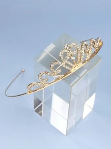 1 Máy Tính Nữ Kim Cương Giả Thiết Kế Vương Miện Cô Dâu Quyến Rũ Dây Đội Đầu Cho Tiệc Cưới Tiaras - Vàng - Xem 9