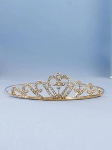 1 Máy Tính Nữ Kim Cương Giả Thiết Kế Vương Miện Cô Dâu Quyến Rũ Dây Đội Đầu Cho Tiệc Cưới Tiaras - Vàng - Xem 5