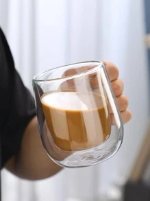 1 pieza Taza de café 250ml de vidrio nórdico transparente doble capas para cocina - transparente - Ver 10
