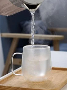 1 pieza Taza de café 250ml de vidrio nórdico transparente doble capas para cocina - transparente - Ver 9