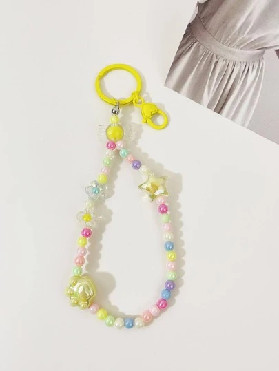 1pc Women Random Color Paw & Star Decor Cute Keychain For Gift