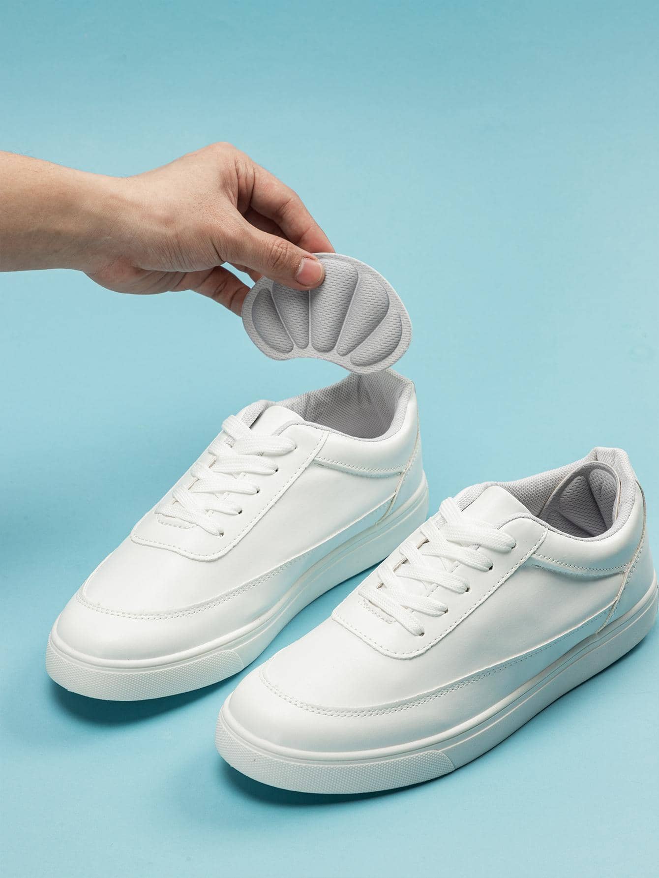 2入組素色鞋墊灰色織物耐磨中性配件適用於鞋 - 灰色 - 查看 1