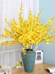 3入組人造花浪漫人造花束用於家居裝飾、婚禮派對 - 黃色 - 查看 3