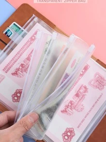 1pc Solid Color Loose-leaf Cover With File Pocket, Simple Portable Multi-purpose Loose Leaf Notebook Cover For Office, School - Rust Brown - View 4