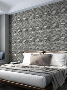 2pcs/set PE Wall Paper, Modernist Brick Pattern Waterproof Wall Adhesive Roll For Home - Multicolor - View 8