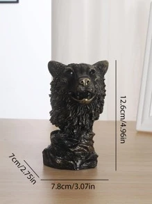 1 Đầu Sói Thiết Kế Trang Trí Thủ Công, Boho Hình Động Vật Vật Trang Trí Cho Gia Đình - màu đen - Xem 4