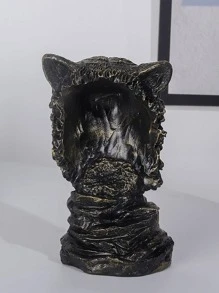 1 Đầu Sói Thiết Kế Trang Trí Thủ Công, Boho Hình Động Vật Vật Trang Trí Cho Gia Đình - màu đen - Xem 3