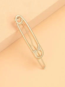 1入組女士別針設計時尚極簡髮夾適用於頭髮裝飾用品 - 金色 - 查看 3