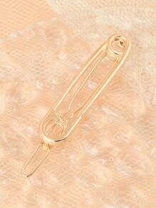 1入組女士別針設計時尚極簡髮夾適用於頭髮裝飾用品 - 金色 - 查看 1