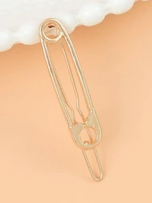 1入組女士別針設計時尚極簡髮夾適用於頭髮裝飾用品 - 金色 - 查看 4