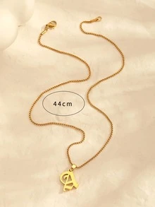 1 Dây Thép Không Gỉ Thời Trang Chữ Cái Mặt Dây Chuyền Vòng Cổ Cho Nữ Trang Trí Hàng Ngày - Vàng - Xem 4