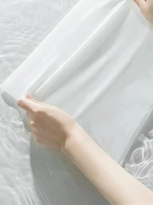 14 chiếc khăn lau mặt nén dùng một lần, khăn mặt sợi dùng một lần màu trắng di động cho kỳ nghỉ du lịch mùa hè - trắng - Xem 3