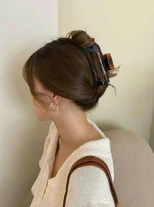 1 件女士方形时尚发夹，用于头发装饰休闲爪夹发夹发夹发夹发夹接发夹，学校用品，学院秋冬发饰，适合女士度假装扮 - 彩色 - 查看 1