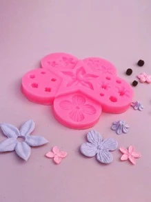 1入組粉色矽膠模具創意花形DIY工藝矽膠模具 - 彩色 - 查看 2