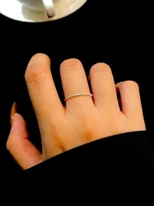 ESBERRY nhẫn bạc xoắn thời trang dành cho nữ làm quà tặng hẹn hò - Bạc - Xem 5