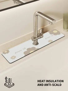 1 Polyester Món Ăn Phơi Thảm Hiện Đại Chữ Cái & In Hoa Nhanh Khô Món Ăn Điện Thảm Cho Nhà Bếp - màu nâu - Xem 5