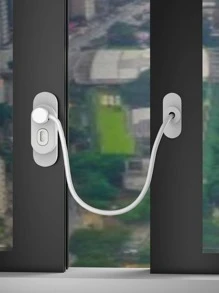 1pc ABS Latch With Key & 4pcs Screw, Modern Anti Theft Lock Catch For Window - White - View 2