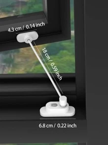 1pc ABS Latch With Key & 4pcs Screw, Modern Anti Theft Lock Catch For Window - White - View 4