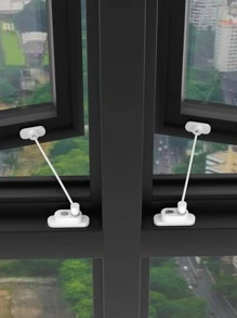 1pc ABS Latch With Key & 4pcs Screw, Modern Anti Theft Lock Catch For Window - White - View 3