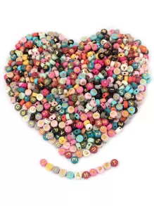 1套塑料首飾製作珠子現代字母細節DIY珠子用於DIY首飾製作 - 彩色 - 查看 2