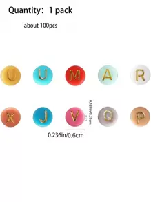 1套塑料首飾製作珠子現代字母細節DIY珠子用於DIY首飾製作 - 彩色 - 查看 3