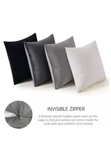 Set 4 Sarung Bantal Padat Tidak Terisi, Sarung Bantal Lempar Kain Tenun Sederhana untuk Sofa, Sofa - MultiWarna - View 8