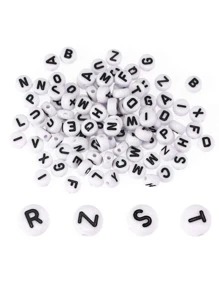 1套塑料首飾製作珠子現代字母細節DIY珠子用於DIY首飾製作 - 彩色 - 查看 2