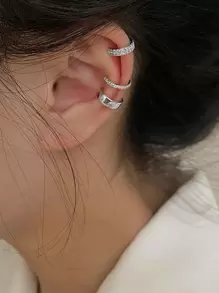 3pcs/set Glamorous Cubic Zirconia Decor Ear Cuff For Women For Daily Decoration