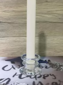 1pc Clear Candle Holder, Glass Candle Stand, For Home Decor - Clear - View 4