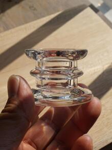 1pc Clear Candle Holder, Glass Candle Stand, For Home Decor - Clear - View 5