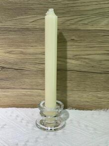 1pc Clear Candle Holder, Glass Candle Stand, For Home Decor - Clear - View 6