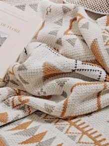 1pc Boho Style Knitted Shawl Scarf With Tassels