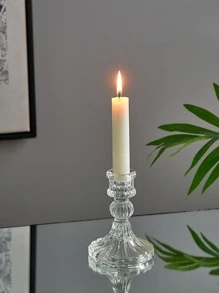 1 件透明烛台，玻璃烛台，适用于家居装饰 - 無色 - 查看 2