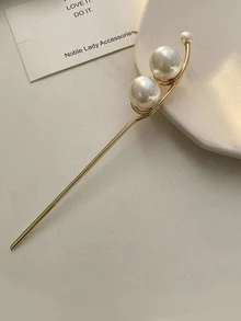 1入組女士人造珍珠裝飾時尚髮夾適用於頭髮裝飾用品