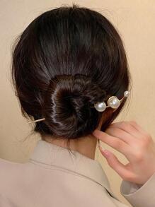 1入組女士人造珍珠裝飾時尚髮夾適用於頭髮裝飾用品