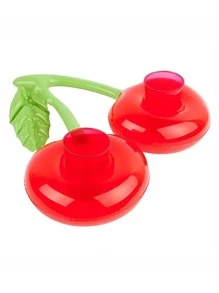1 pieza Posavasos para bebidas PVC flotante creativo con diseño de cereza inflable para playa - Rojo - Ver 2