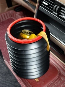 1 Cái Có Thể Gập Lại Thùng Rác Di Động, Nhựa Ô Tô Thùng Rác Cho Xe Ô Tô - màu đen - Xem 4