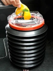 1 Cái Có Thể Gập Lại Thùng Rác Di Động, Nhựa Ô Tô Thùng Rác Cho Xe Ô Tô - màu đen - Xem 6