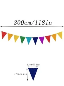 1 pieza de colores triángulo tire papel colgante para fiesta adorno - Multicolor - Ver 2