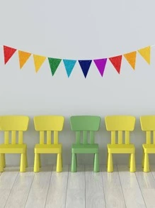 1 pieza de colores triángulo tire papel colgante para fiesta adorno - Multicolor - Ver 3