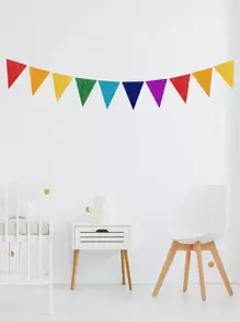 1 pieza de colores triángulo tire papel colgante para fiesta adorno - Multicolor - Ver 1