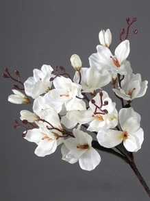 Nejlue Artificial Flowers/Plants1111 Home & Living 1束人造玉兰花、人造百合花、白色人造花束、婚礼新娘捧花、家居装饰、房间装饰、桌面装饰、婚礼装饰、卧室装饰、花园装饰、室内外装饰人造植物 - 白色 - 查看 4