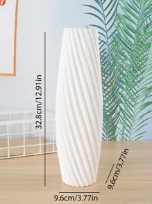 1 bucată vază de flori din plastic din ceramică imitație, recipient hidroponic în stil Ins pentru aranjamente florale, vază înaltă - alb - Vizualizare 4