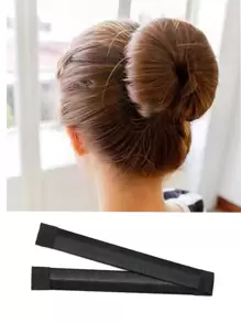 1 件装发髻制作器法式扭发卷发按扣，适合女孩和儿童 - 黑色 - 查看 1