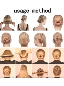 1 件装发髻制作器法式扭发卷发按扣，适合女孩和儿童 - 黑色 - 查看 4