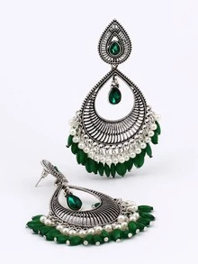 1 Bohemian Hợp Kim Kẽm Kim Cương Giả & Ngọc Trai Giả Trang Trí Bông Tai Giọt Nước Cho Nữ Cho Kỳ Nghỉ - Nhiều màu - Xem 4